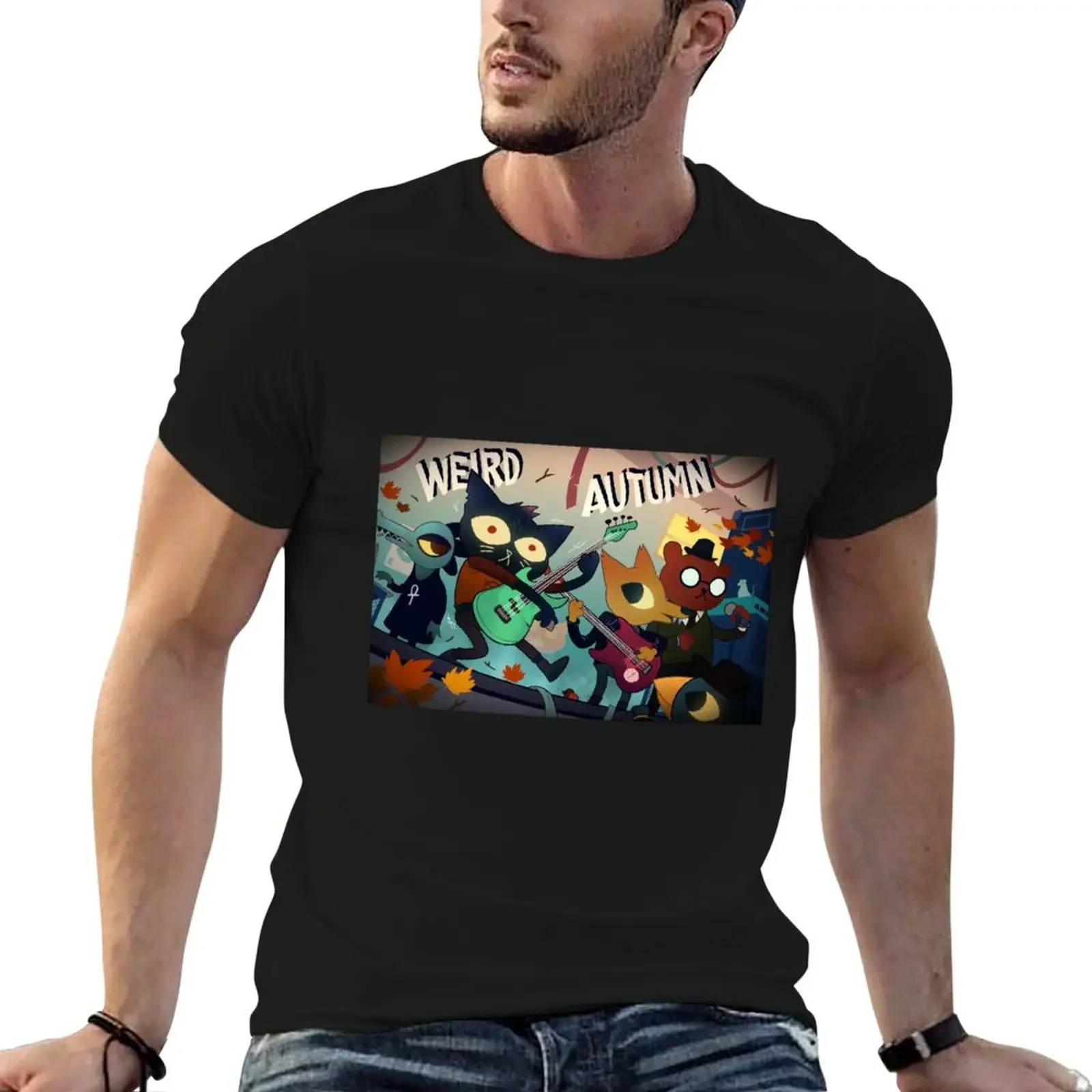 

Night in the woods weird autumn poster HD T-Shirt designer shirts sports fans vintage clothes anime t shirts Men's t-shirts