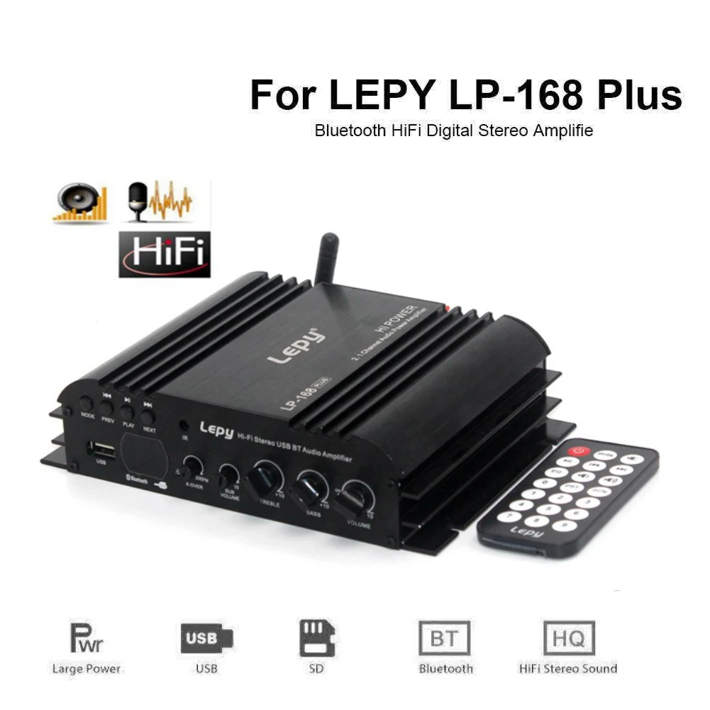 

Lepy-168Plus усилитель мощности аудио Bluetooth-совместимый 2,1 каналов 45Wx2 68Wx1 20 Гц-20 кГц Surround и сабвуфер Mini Amp