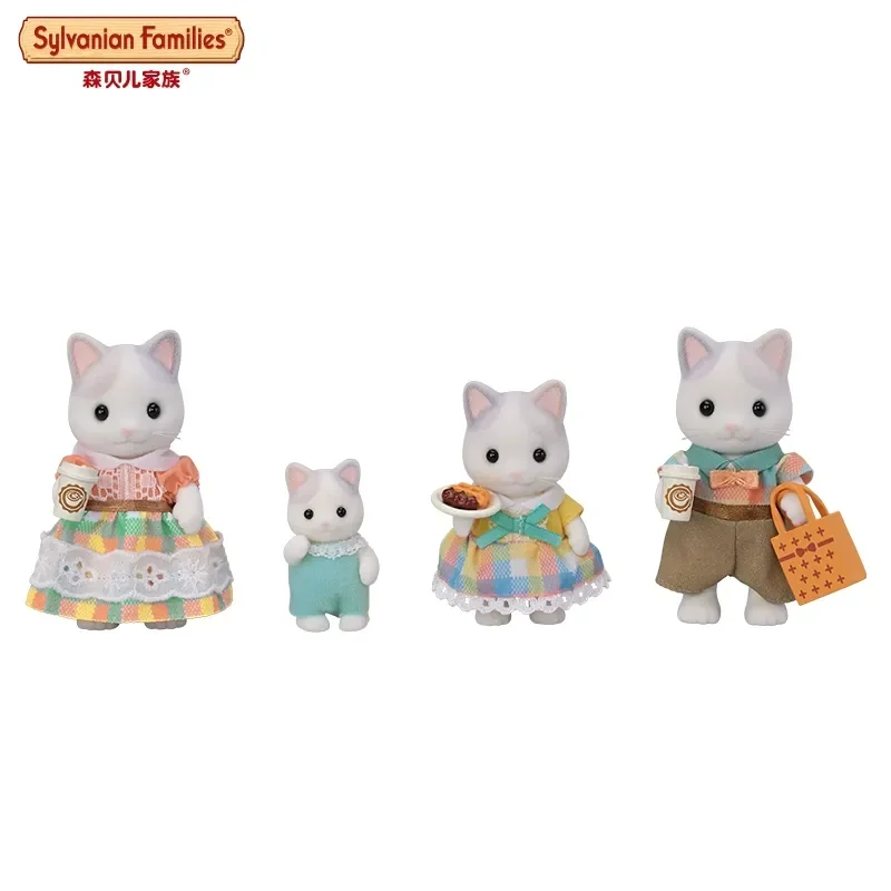 Mini figuras de Sylvanian Families para niños, juguete de gato Latte, muñecos de Anime de la familia lop, regalo bonito, novedad de 2024