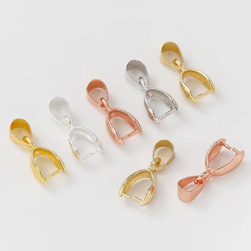 20Pcs Brass Pendants Clasps Hook Clip Bail Connector Melon Seeds Buckle Supplies For Diy Jewelry Making Bale Pinch Clasp Clips