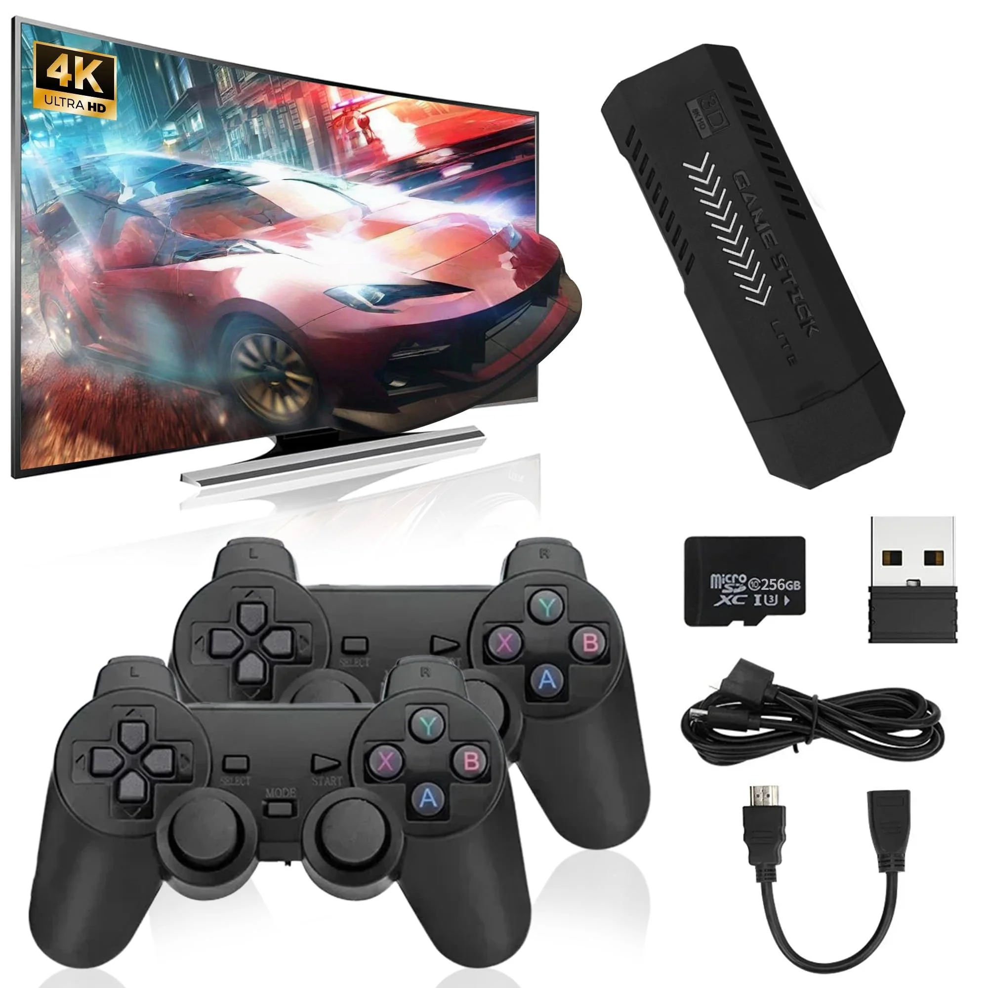 2025 Nueva consola de juegos retro, Nostalgia Gaming Stick, videojuegos clásicos con 4K HD, más de 20.000 juegos, inalámbrico dual 2.4G actualizado