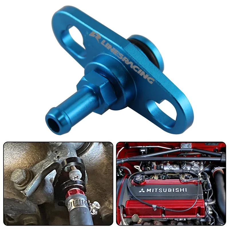 Fuel Rail Adapter with 6mm Tail For Mitsubishi 4G63 EVO 1 2 3 ECLIPSE DSM CD9A CE9A 2.0L Blue