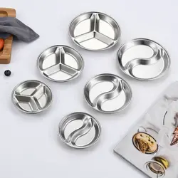 10/12/14cm Sauce Dishes Mini 2/3 Grids Individual Saucers Bowl Round Seasoning Dishes Sushi Dipping Bowl Appetizer Plates