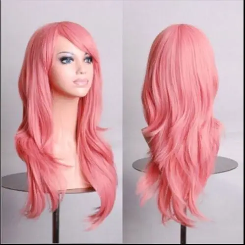 70cm lange lockige Mode Cosplay Kostüm Party Haar Anime Perücken volles Haar gewellte Perücke