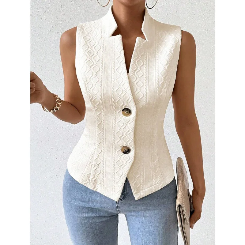 

Sleeveless V-neck Vest J 62212 Fashionable Inner Wear Women's Vest Cross-Border Style Regular Length All-Match Color