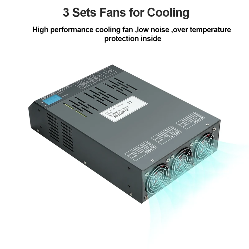 

4000W High Power Switching Power Supply with LED Displayer CCCV AC/DC 24V 36V 48V 72V 96V 110V 150V 220V ZX-4000