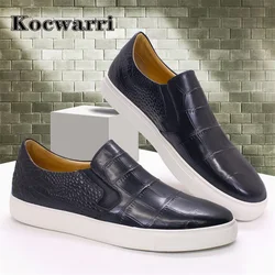 Men's genuine leather shoes casual comfortable handmade shoes mesh pattern non-slip slip-on loafers dating party flat men shoes