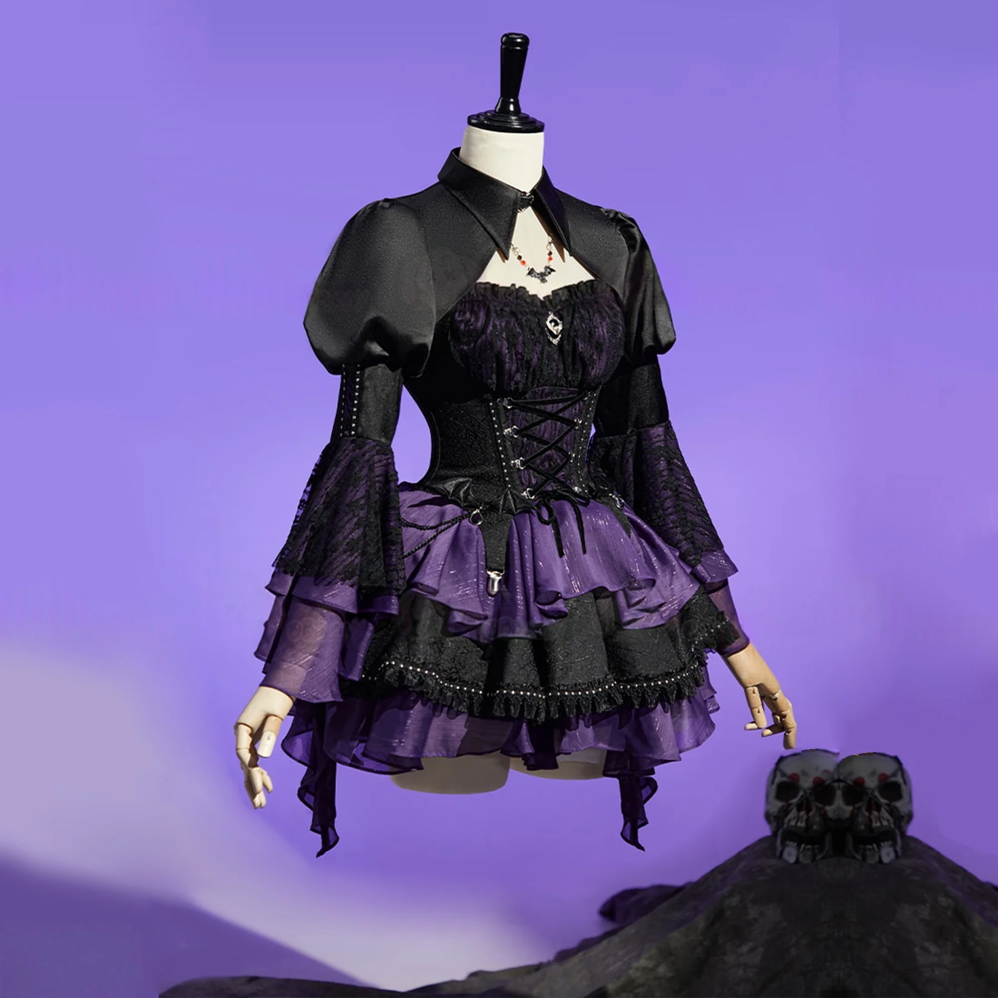 Disfraz de Elizabeth Cosplay Emily Halloween Navidad juego de exposición de cómic Anime monstruo Cosplay vestido alto S-XL vestido lindo recién