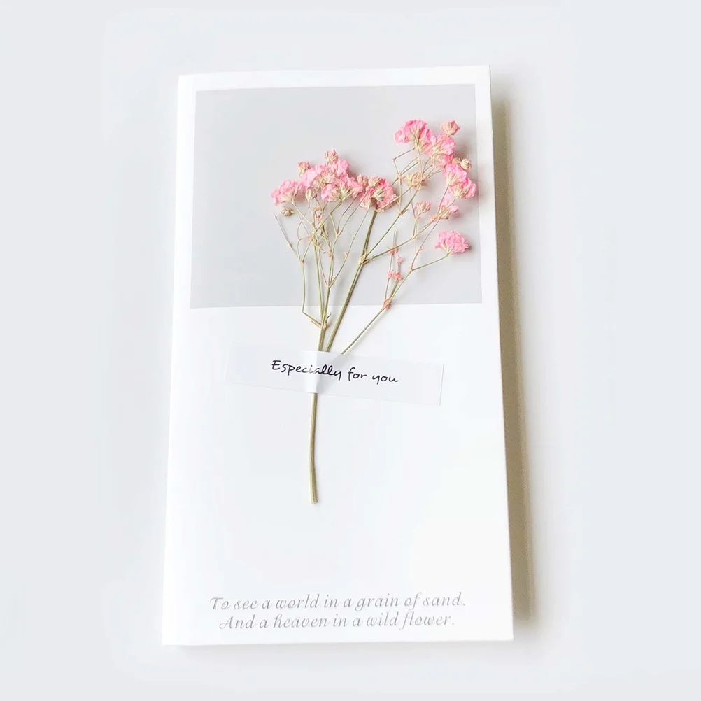 

12Pcs Dried Flower Greeting Cards Eco Friendly Birthday Valentine's Day Party Teachers Greeting Card Valentine's Day Card