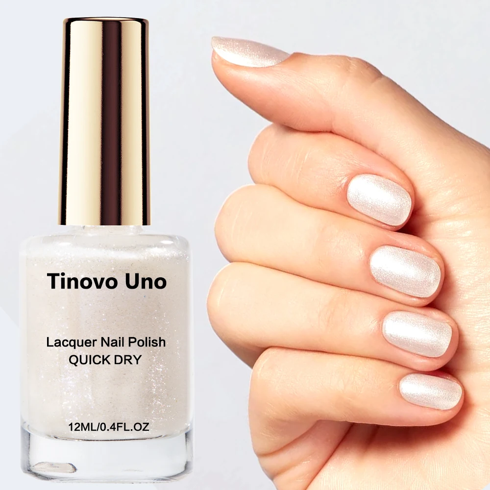 Tinovo Uno Regular Nail Polish Aurora Shimmer Pearl Nail Lacquer Natural Quick Dry Nails Hardener Concealer Manicure Supplies