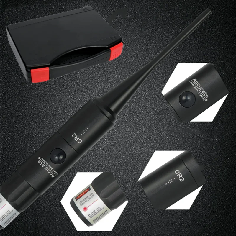 Red Laser Bore Sight Kit .17 .177 .22LR to .78 12GA Caliber Boresighter Hunting Laser Collimator With Battery - view 2