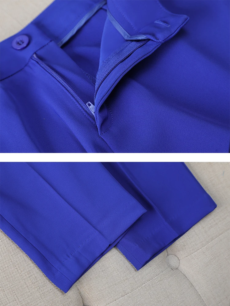 S-8XL-Conjunto de 2 piezas para mujer, traje de pantalón Formal de manga larga con Triple botonadura, ropa de trabajo de negocios, chaqueta y