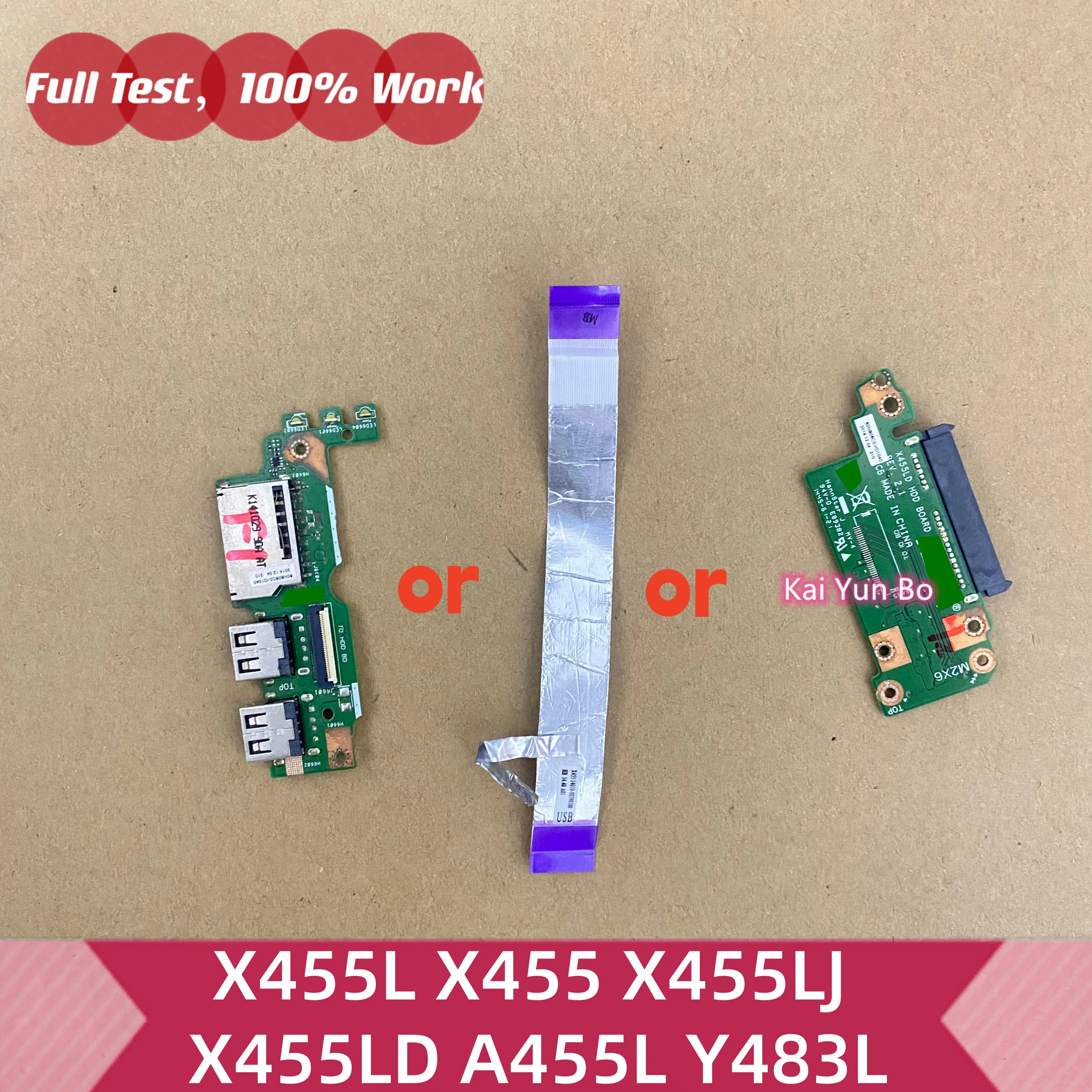 Para Portátiles Asus X455L X455 X455LJ X455LD A455L Y483L, Placa de Disco Duro SATA HDD o Placa Lectora de Tarjetas de Audio USB o Cable 60NB06C0-HD1040 60NB06C0-IO1040 14010-00390300 14010-00390200