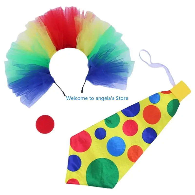 

X4YC Clown Costume Accessories Clown Costume Clown Nose Colorful Jumbos Tie
