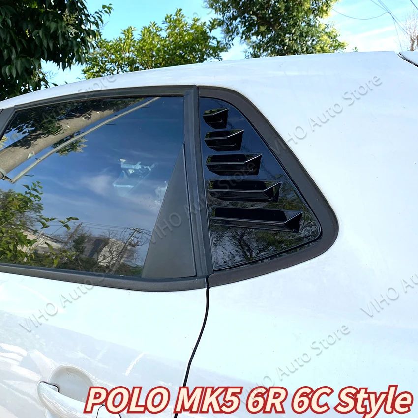 For VW Polo MK4 9N MK5 6R 6C Polo MK6 Rear Triangle Window Sunshade Car Side Window Spoiler Cover Trim Louver Body Kits Shades view 4