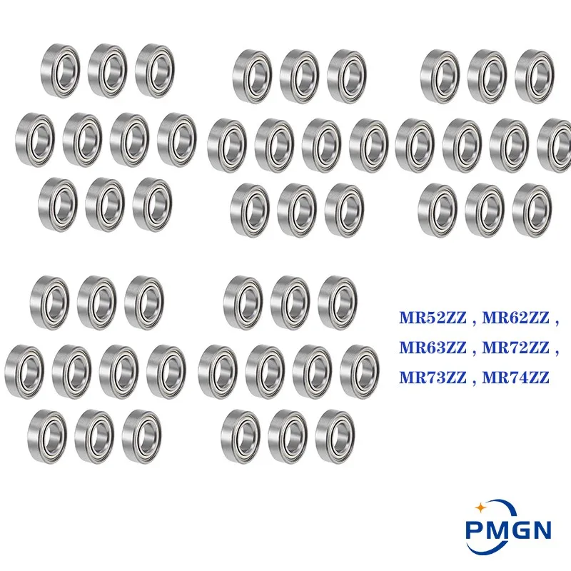 50szt Łożysko 2x5x2.5mm MR52ZZ MR62ZZ MR63ZZ MR72ZZ MR73ZZ MR74ZZ 4x7x2.5mm Łożyska kulkowe poprzeczne podwójnie ekranowane Abec-3
