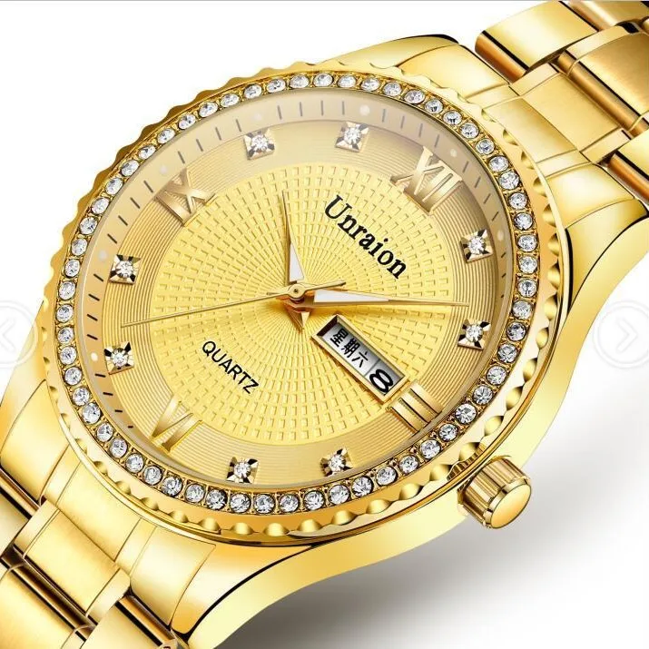 Relógio masculino luz noturna à prova dwaterproof água calendário semana novo estilo homem relógios de luxo relógio masculino numeral romano