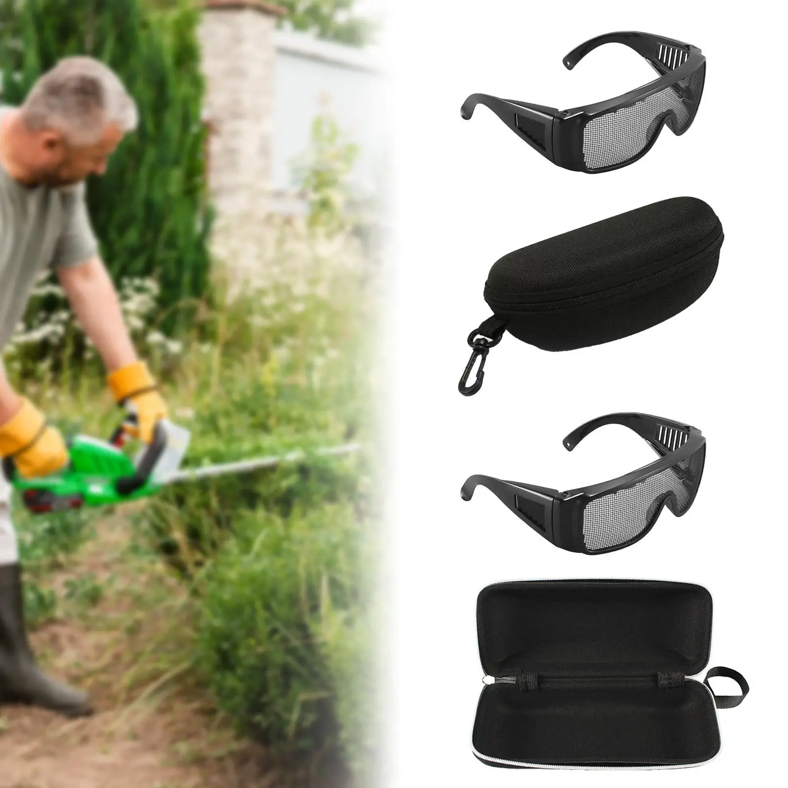 Óculos de segurança de malha de metal Óculos de segurança para trabalhar madeira serrar jardinagem