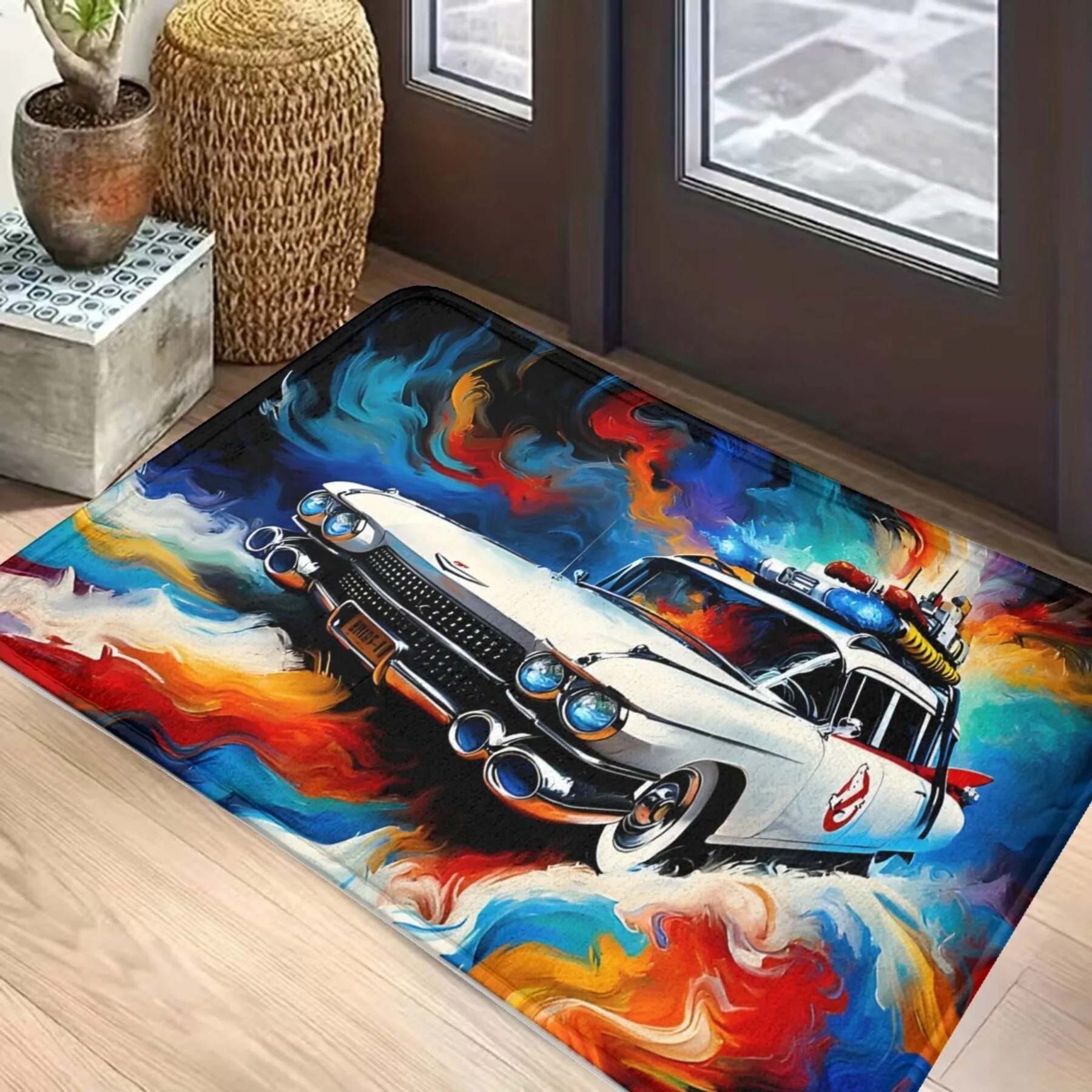 

1PC Car Pattern Kitchen Rugs Non-Slip Door Mats Pop design Bathroom Rug Bath Mat Carpet for Home Sink Laundry Decor