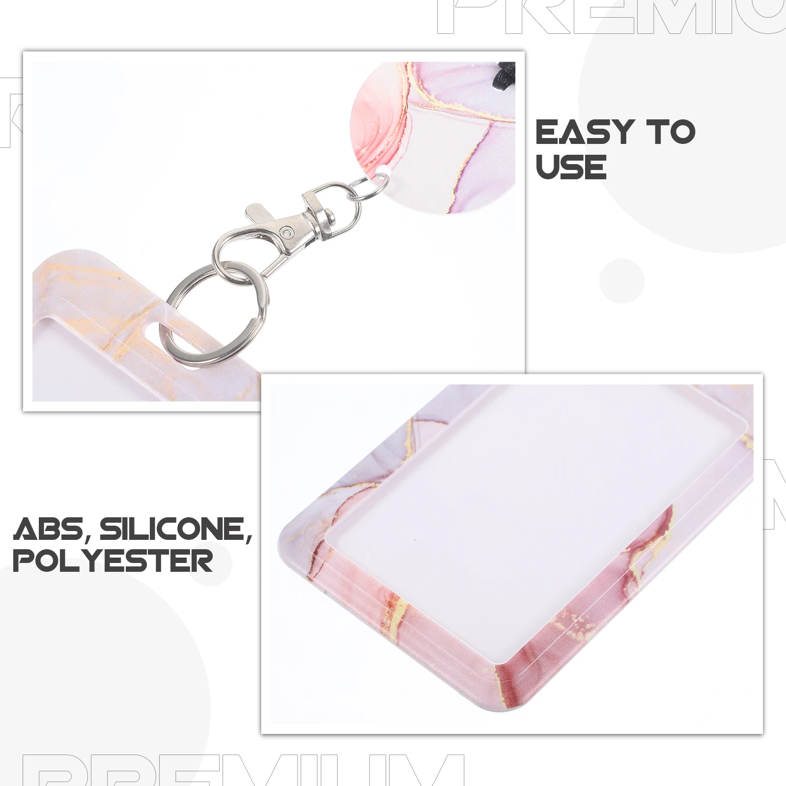 

Beaded Lanyard Card Holder Badge Clamp Vertical Clear Reusable Id Sleeve Office Staff Nurse Teacher Protector Name Tag Cover