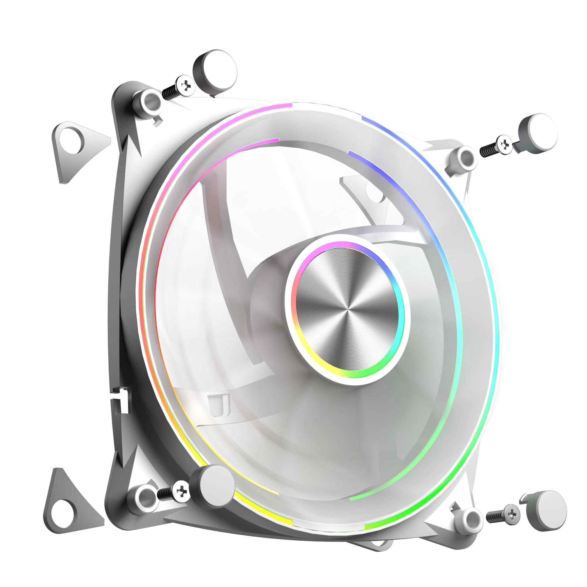 Antec D12 120mm Dual‑Ring ARGB PWM Fan 4PIN 5V‑3PIN Forward & Reverse Blade Silent High‑Airflow PC Case Water Cooling Fan