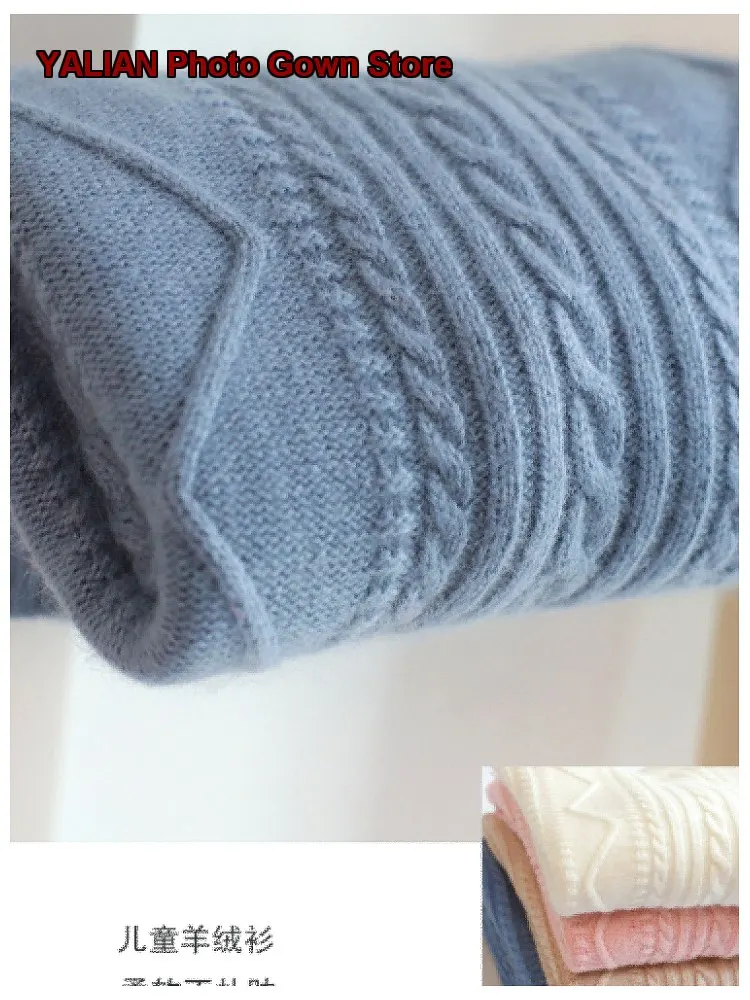 Boys Pullover Sweater Kids Autumn Winter Round Neck Knit Top Soft Breathable Base Layer Top Older Kids Girls