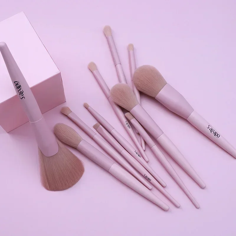 Makeup Brushes Set Soft Natural Hair Powder Foundation Eyeshadow Eyebrow Blush Blending Concealer Cosmetic Tools