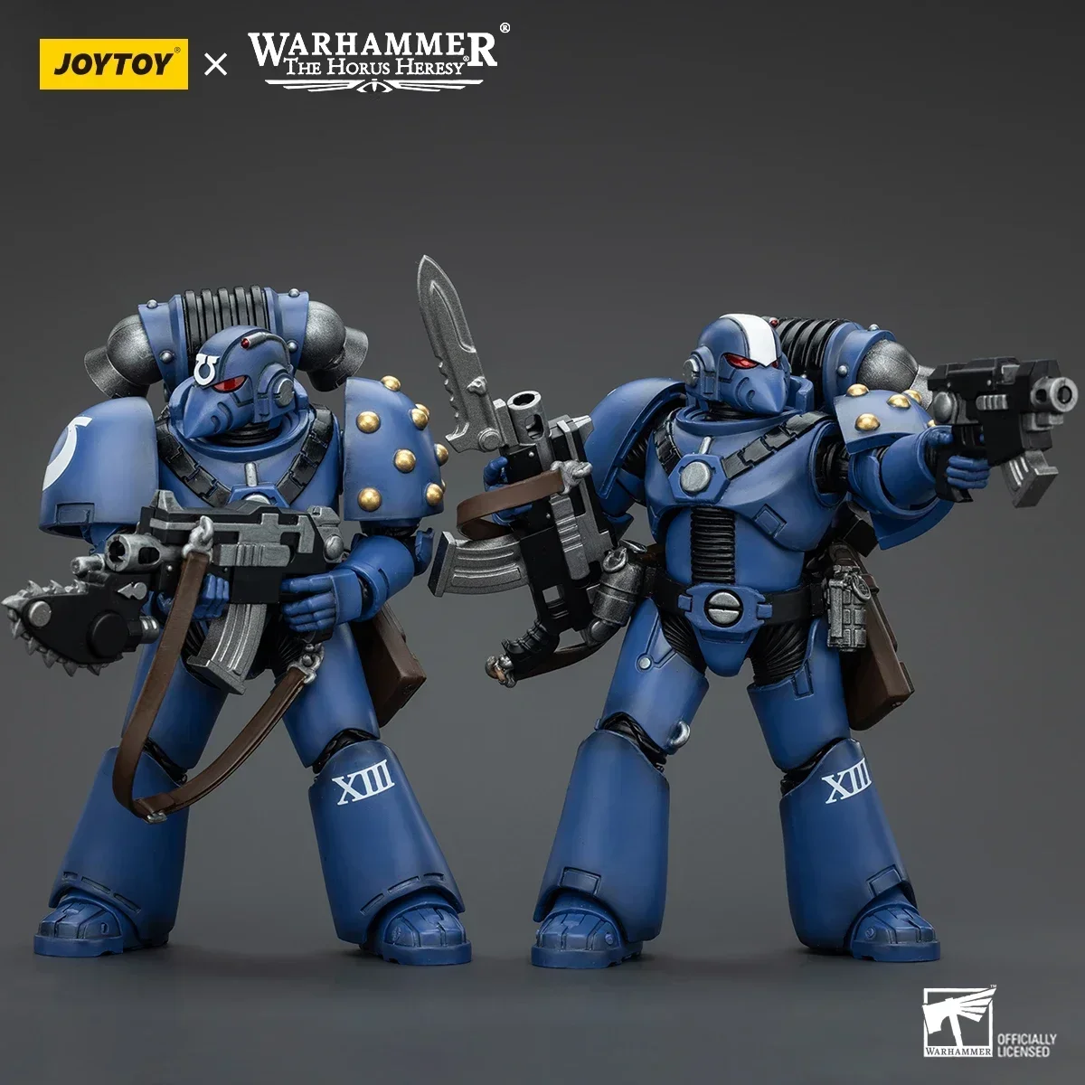 JOYTOY Warhammer 40K 1/18 Action Figures Ultramarines MK VI Tactical Squad Anime Chainblade Power Sword Sergeant Game Model Toy