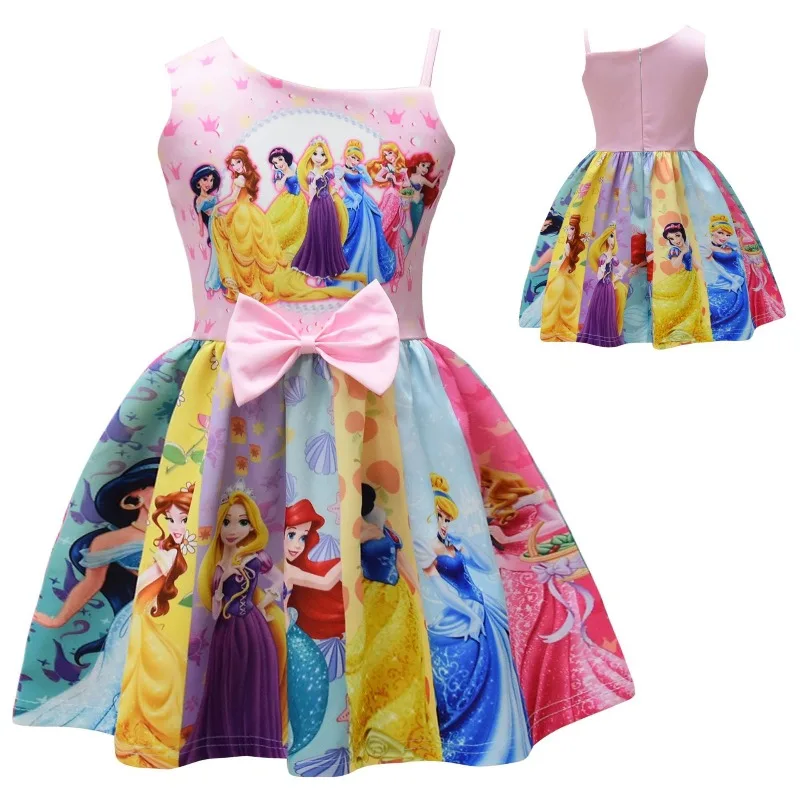 

Disney Rapunzel Jasmine Cinderella Printing Clothing Kids Clothes Baby Girl Princess Dress Christmas Gifts Flower Girl Dresses