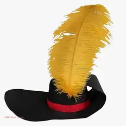 Black Festive Hat for Christmas Party Soft with Elegant Yellow Snowman Hat Caroler Costume