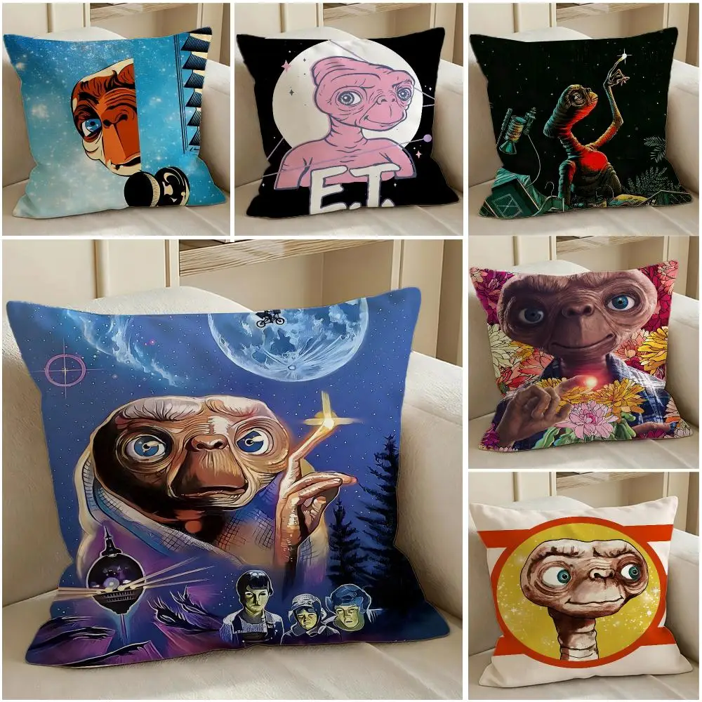 Movie E.T.E.T. the Extraerrestrial Cushion Cover Pillow Short Plush Warm CreamStylel Cushion for Living Room Bedroom Sofa