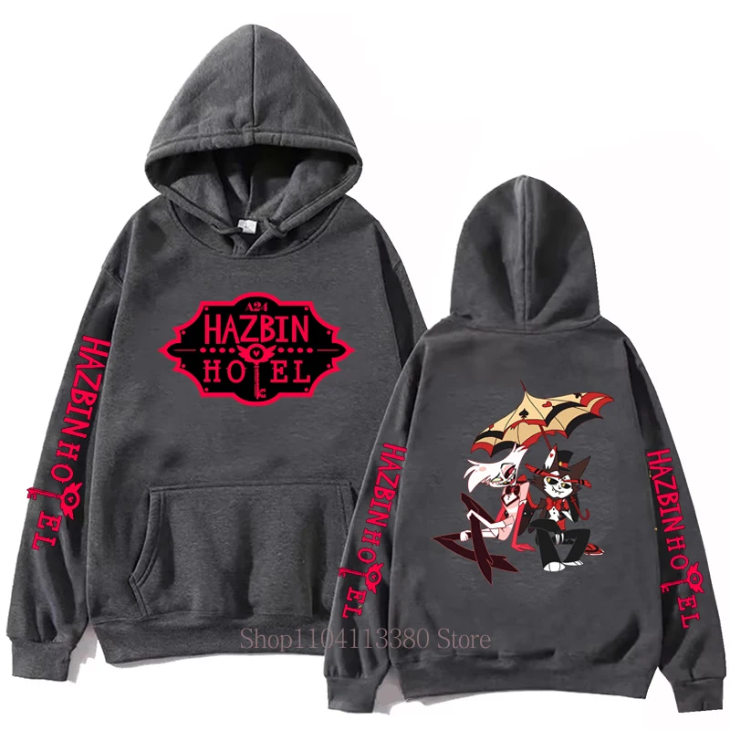 Hazbin Hotel Grafik Druck Männer Kleidung Hoodies Herbst Winter Casual Mode Frauen Streetwear Y2K Langarm Tops Fleece Pullover