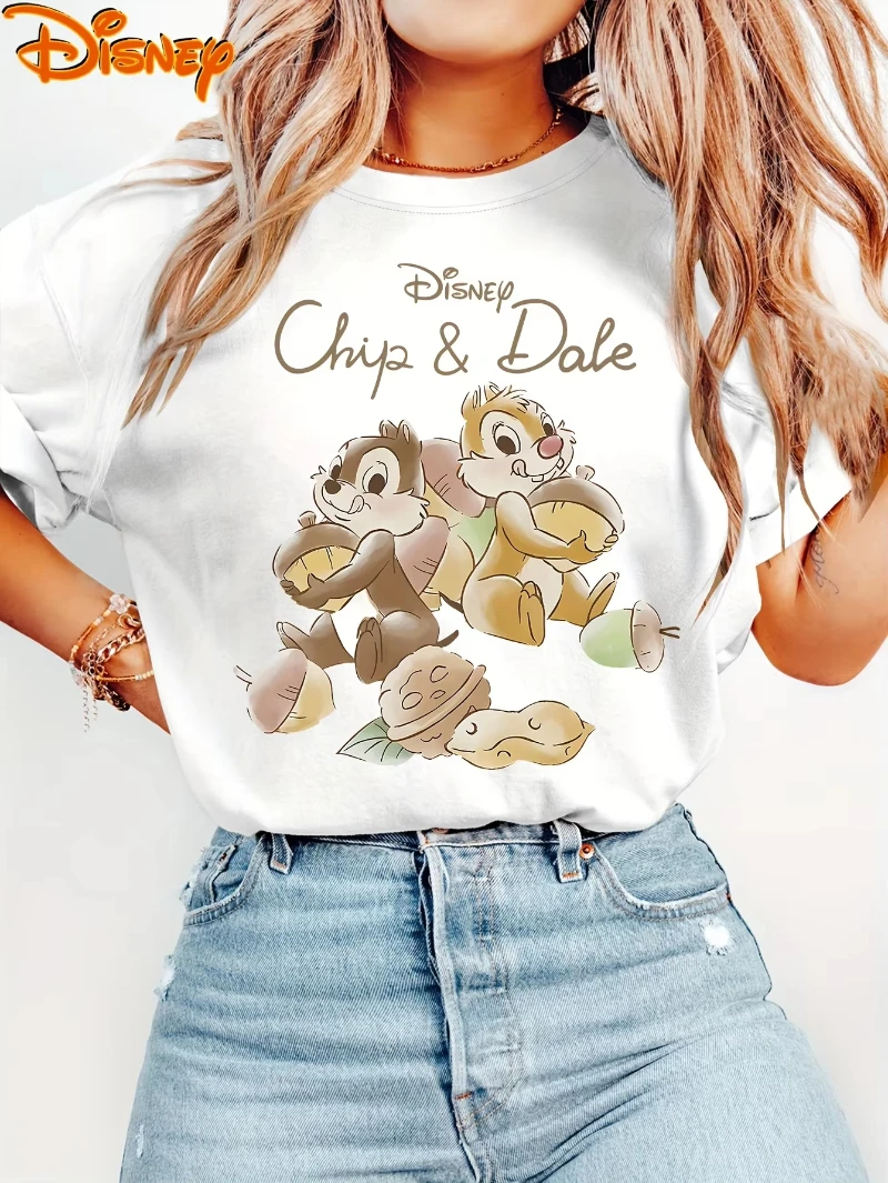 ديزني النساء الرجال رقاقة وديل ريترو نمط تي شيرت قصيرة الأكمام أعلى الربيع الصيف والخريف لباس غير رسمي الأكثر مبيعا #2