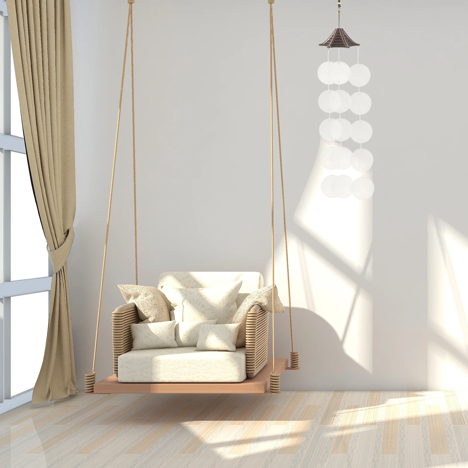 

100Pcs Round Shells Pieces Polished Natural Flat Slices DIY Jewelry Pendant Craft Making Accessories Wind Chime Hanging