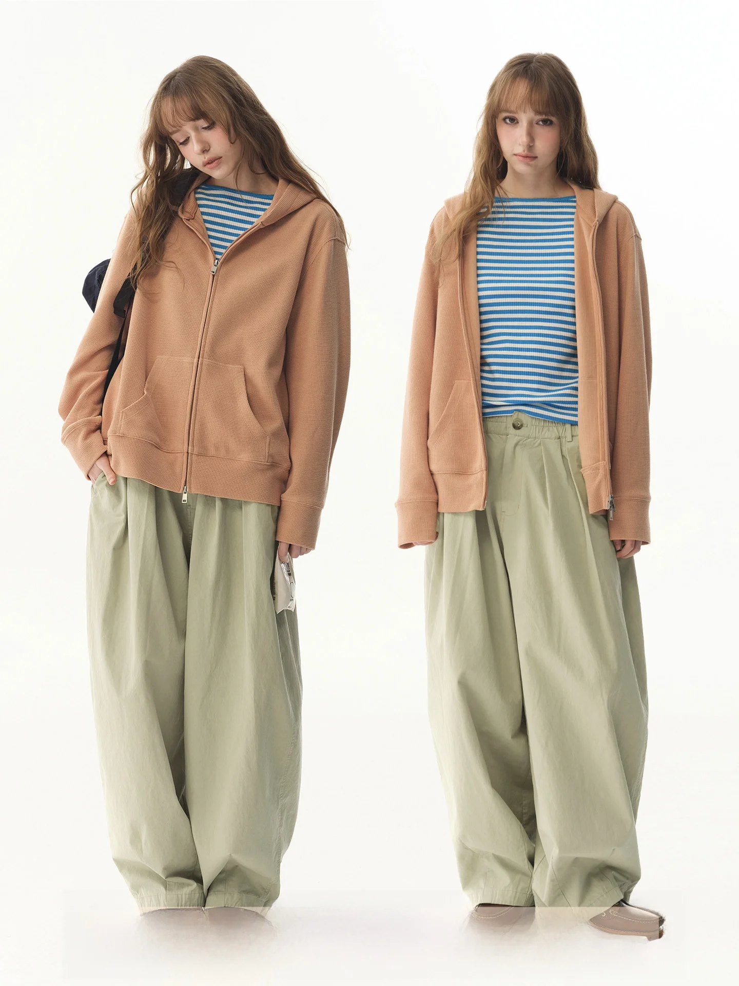 

UNRETRO Oversize Hoodie Cardigan Women's Loose Fit Zipper Jacket American Style Long Sleeve Breathable Polyester Cotton
