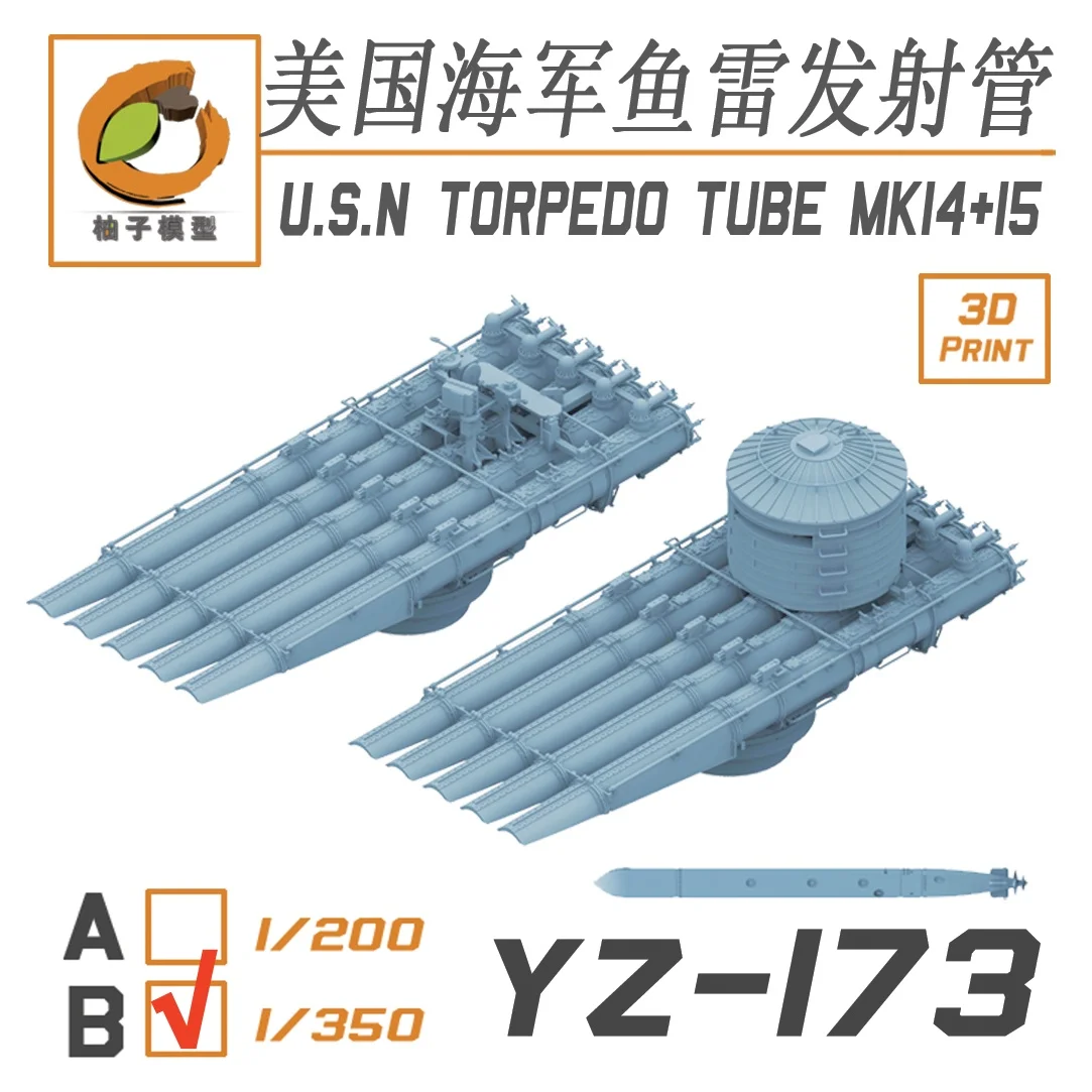 YZM YZ-173B 1/350 U.S.N TORPEDO TUBE MKI4+15 (3D Print)