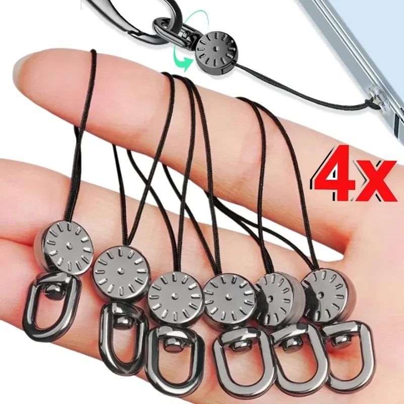 

4/1 шт., многофункциональная подвесная веревка для мобильного телефона, короткие ремни на запястье, ремешок с защитой от потери веревки, металлическая вращающаяся на 360 градусов веревка