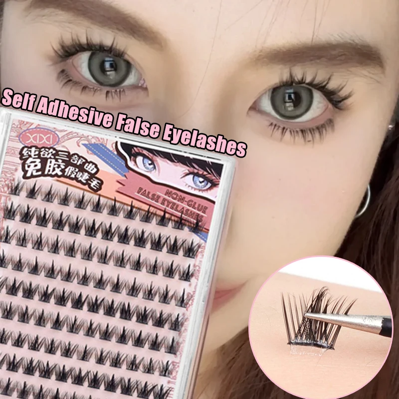 10 Rows Self-Adhesive False Eyelashes DIY Glue-Free Eyelash Easy To Adhere Firm Non-Falling Mixed Sizes 7/10/12mm Lash Makeup