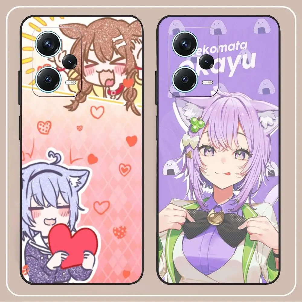 

Nekomata Okayu Phone Case For Redmi Note 13 Pro Plus 12 11 A3X A1 A2 13C 12C Black Cover