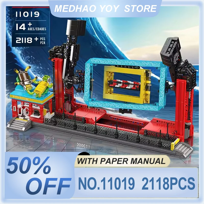 

High-quality Mould King 11019 Amusement Park DIY Toy Rolling Waves Ride Building Block Puzzle Roller Coaster Kids Christmas Gift