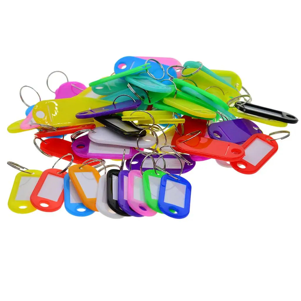 Key Tags 50 Pcs Assorted Color Plastic Coded Key Tags - Window Holder