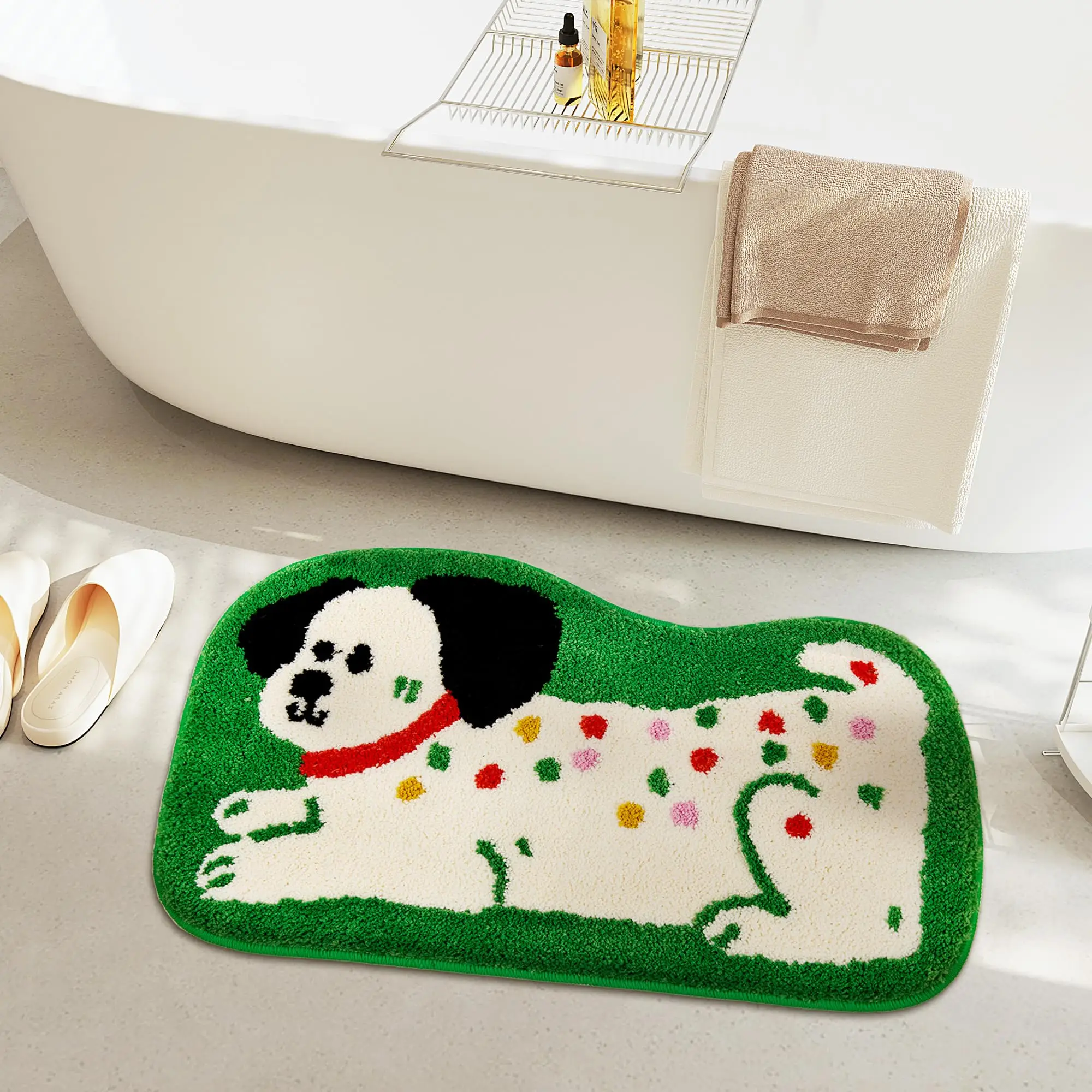 VIKAMA Anti-Rutsch-Badezimmerteppich mit kurzem Flor, besonders saugfähiger Matte, ideal für Toiletten, Duschen und Eingänge