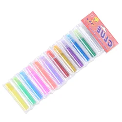 12 Colors Set Glitter Powder Liquid Adhesive Painting Making Paper Flower Crafts Children Art Drawing Pigment Glue Pen Tool Gift