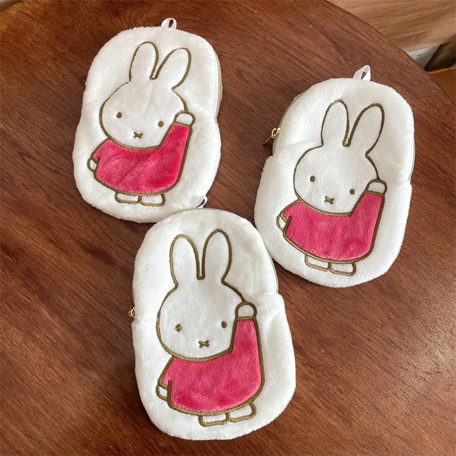 

Kawaii Miffy Cartoon Cute Id Card Bag Loose Change Cell Phone Bag Portable Lipstick Makeup Bag Gift