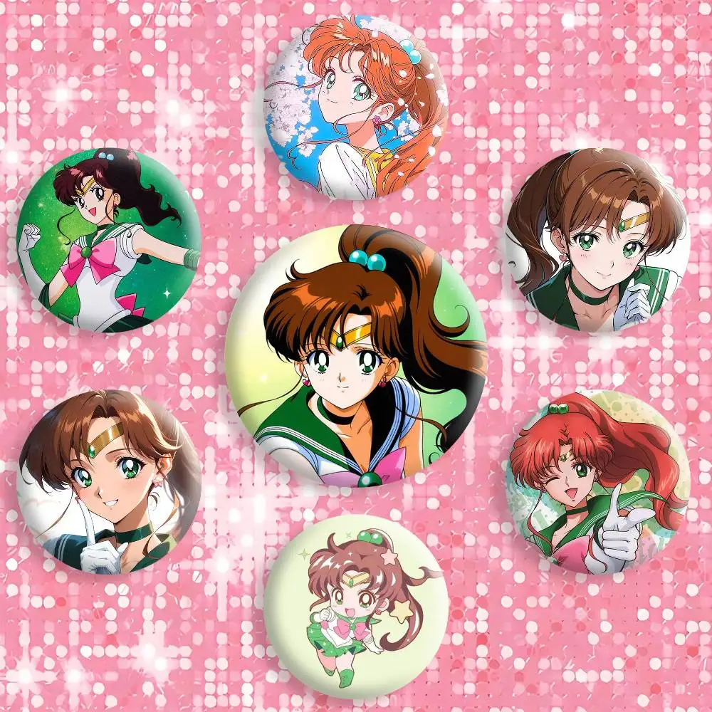 

Makoto Kino Sailor Jupiter Badges Creative Tinplate Button PinsBrooch Badge Clothes Backpack