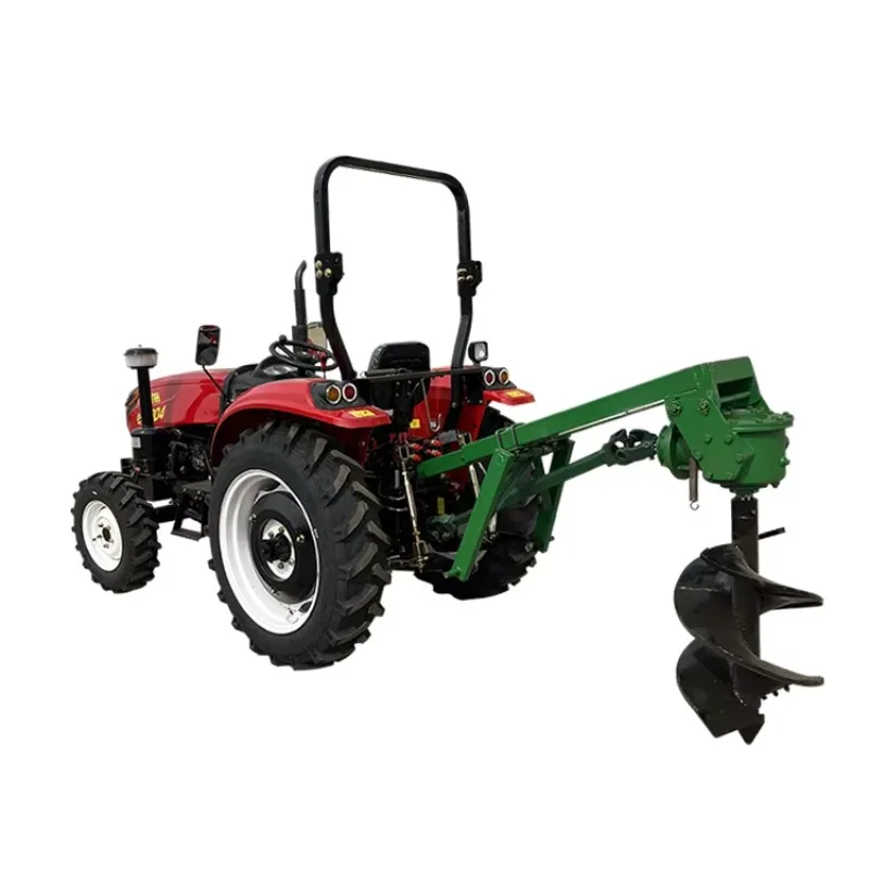 

【Хит продаж】 Мощный тракторный земляной бур с диаметром шнека 20-70 см, машина для бурения отверстий в земле