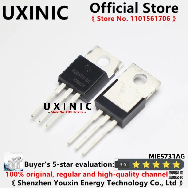 

UXINIC 100% New Imported Original MJE5731AG MJE5731A MJE5731 TO-220 PNP Silicon Power BJT Transistor 375V 1A