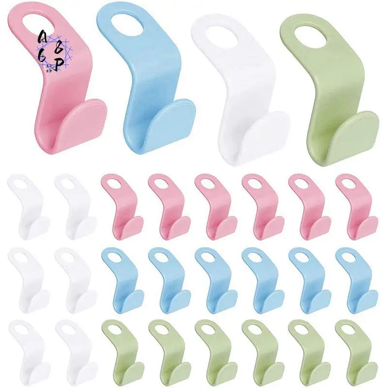 A68P-48-Piece Clothes Hook Connection Hook Folding Hook Hanger Link Buckle 4 Colors Clothes Hook