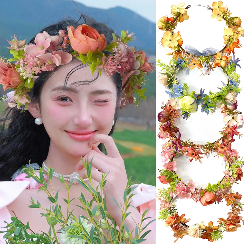 

Floral Artificial Flowers Floral Crown Headpiece For Photoshoot Wedding Photography Special Occasion