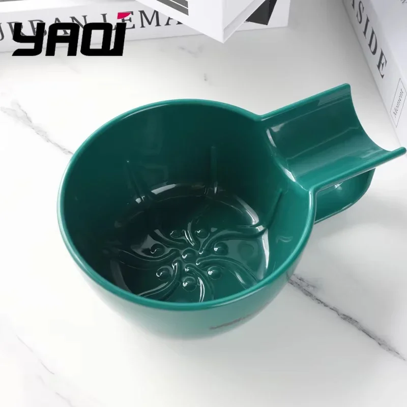 

Yaqi High Quality Green Color Plastic Shaving Bowl For Men Shaving Brush